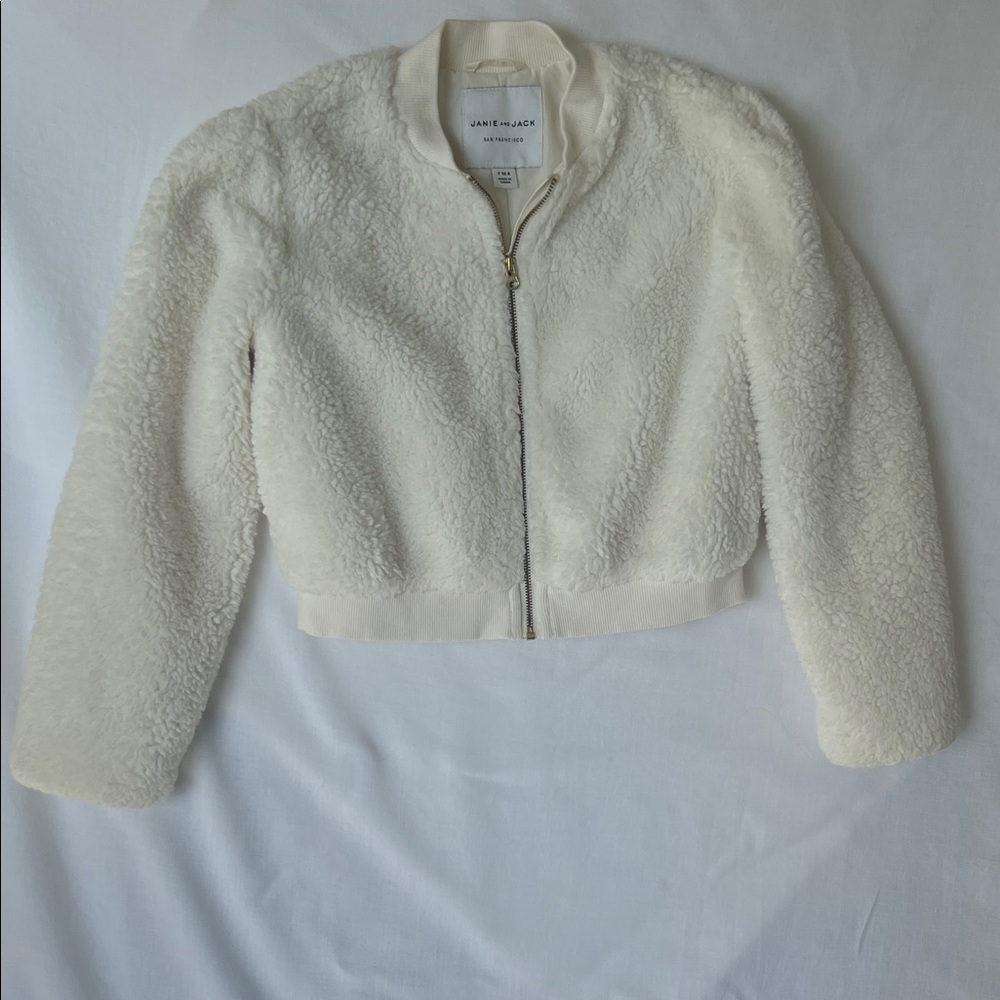 Janie and Jack Sherpa Cropped Jacket. Size 7-8